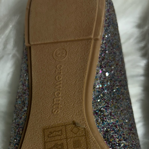 J.CREW Crewcuts Glitter Ballet Flats SILVER Size 3 - Picture 7 of 7